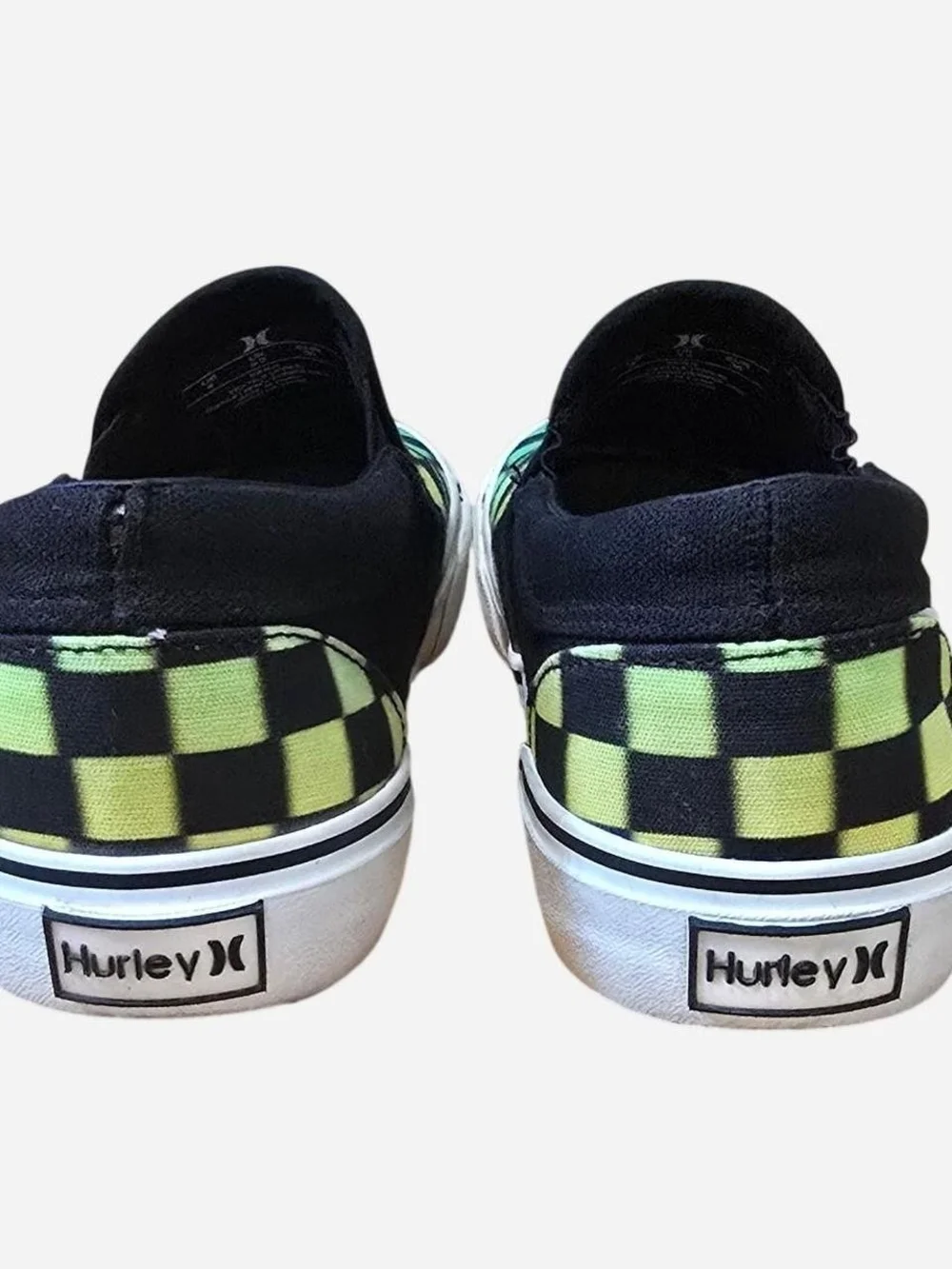 Hurley Kids Slip-On Checkerboard Sneakers in Gradient Green-Orange